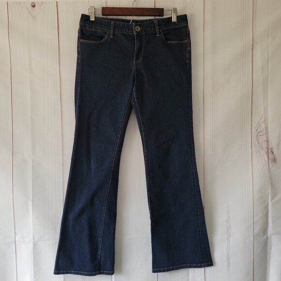Banana Republic Denim Petite Women’s Jeans Sz 28P, Boot Cut, Dark Wash, Like New - Picture 1 of 12